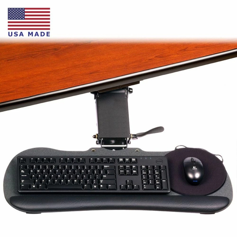 Keyboard Tray Articulated Arm Adjustable Under Desk Mount