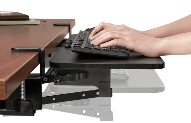 Keyboard Tray Extra Wide Wood Toned Sliding Platform