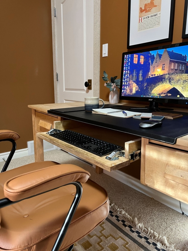 Keyboard Tray Hidden Design Drop Down Front Hinged Drawer