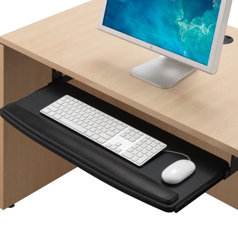 Keyboard Tray Padded Wrist Rest Black Extra Wide Platform