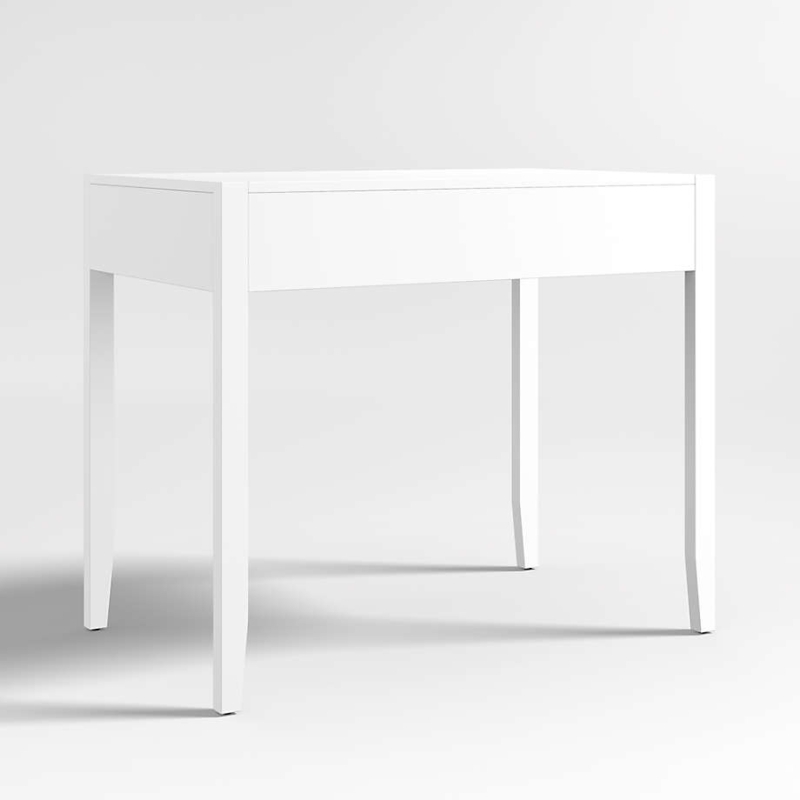Kids Desk Minimalist White Modular Block Legs Integrated Center Drawer