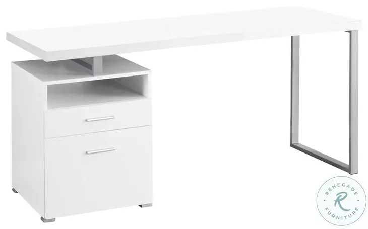 L-Shaped Desk with Thick Panel Legs and Integrated Storage Drawers