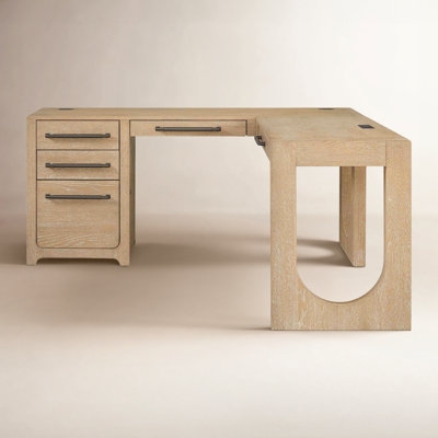 L-Shaped Desk with X-Brace Sides & Two-Tone Finish