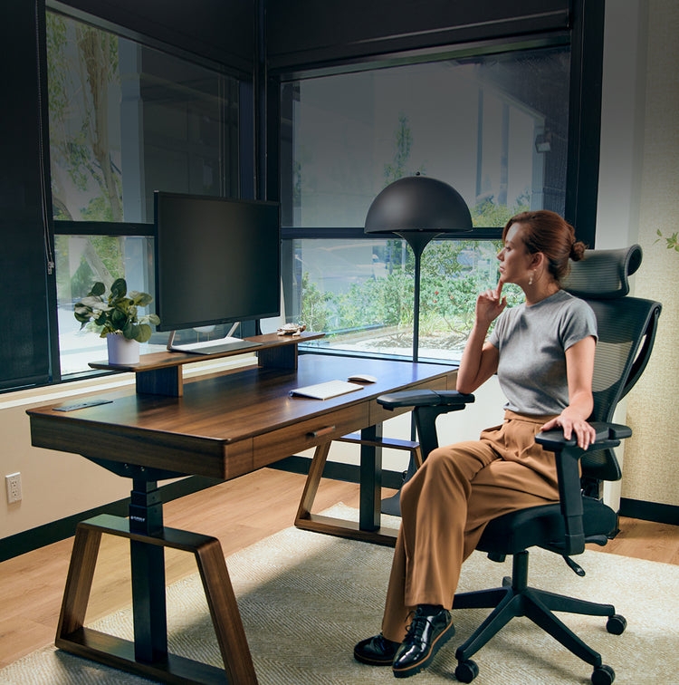 L-Shaped Ergonomic Gaming Setup, Carbon Fiber Texture Standing Desk