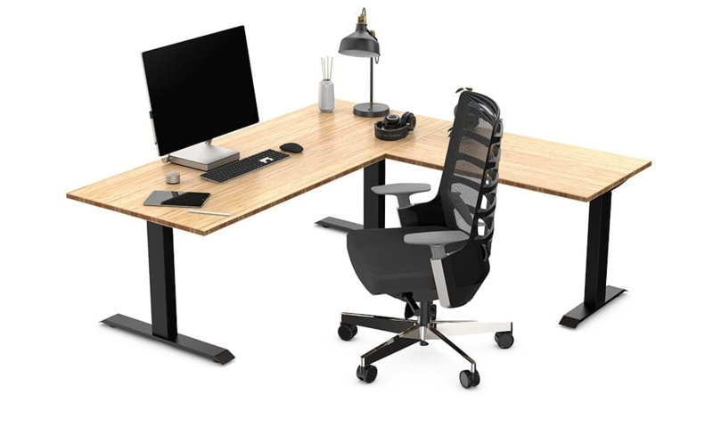 L-Shaped Standing Desk with Adjustable Legs