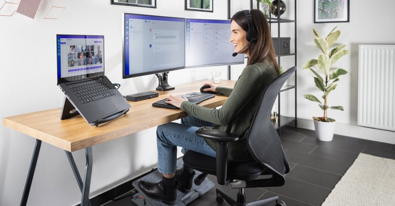 Laptop Stand Black Metal Ergonomic Riser for Better Posture