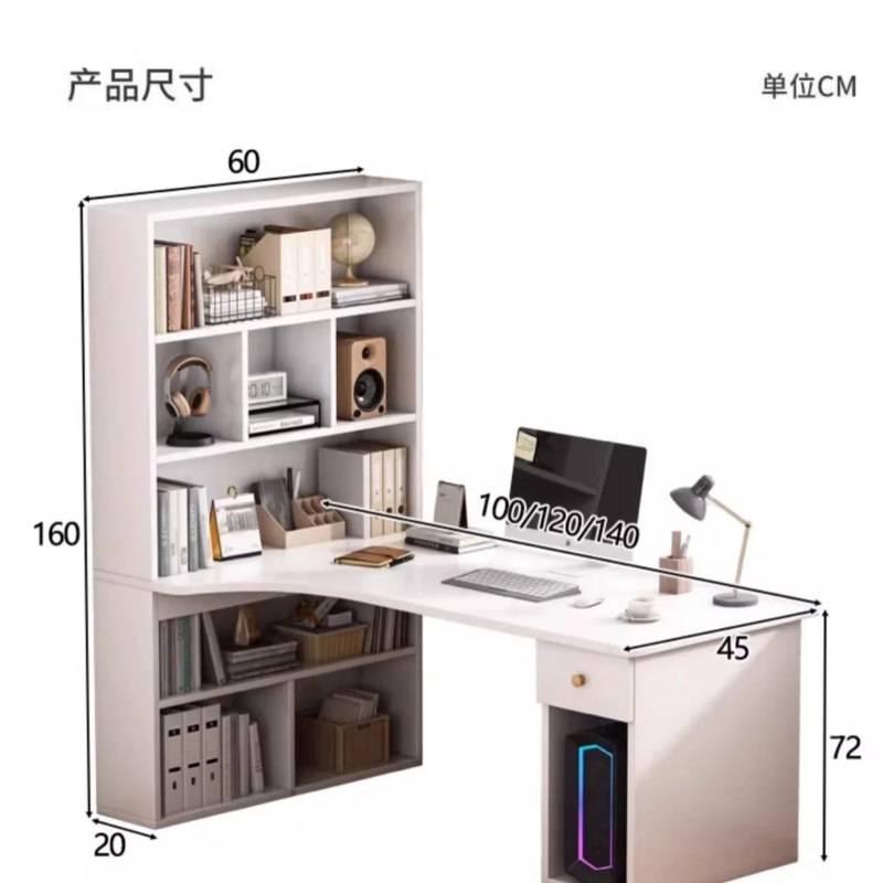 Large Computer Desk Bookshelf Corner Desks Home Desktop Computer Table  L-shaped Long Writing Desks Double E-sports Gaming Table - AliExpress