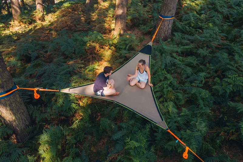Large Forest Green Hammock Reinforced Perimeter Triangular Suspension