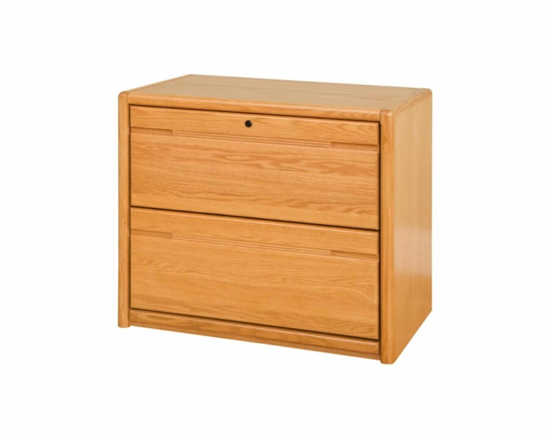 Lateral File Cabinet Coastal Farmhouse Style Warm Wood Finish