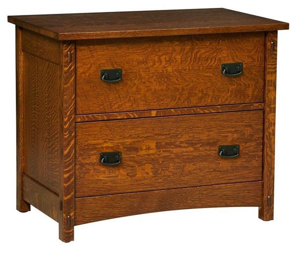 Lateral File Cabinet: Mission Style Wood with Slatted Sides Craftsman
