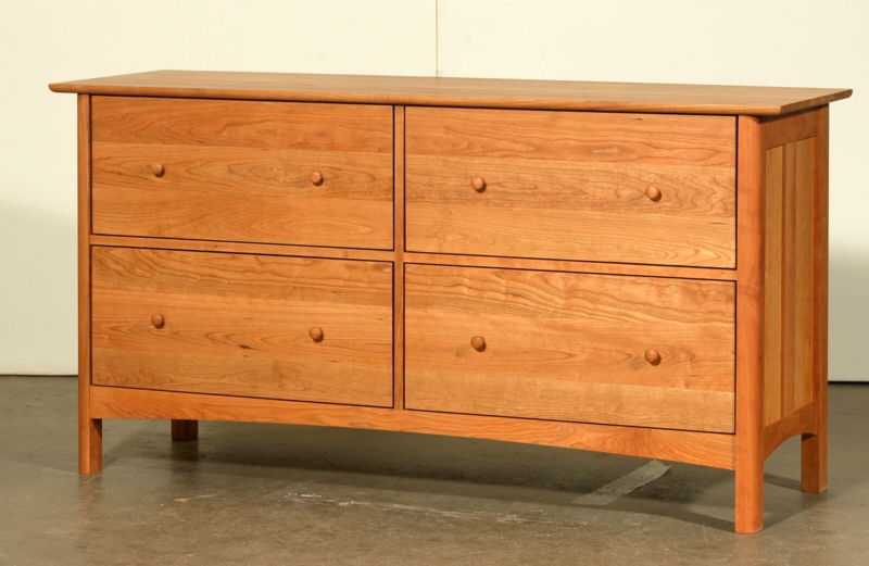 Lateral File Cabinet with Integrated Carved Pulls in Honey Brown