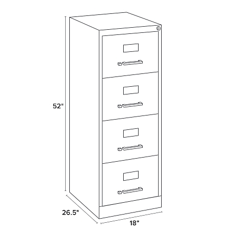 Light Gray Vertical File Cabinet, 4-Drawer Legal Size Tall Office Organization Solution
