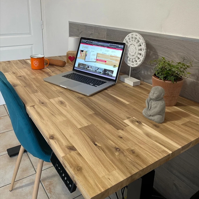 Live Edge Standing Desk Acacia Wood Motorized Height Adjustable
