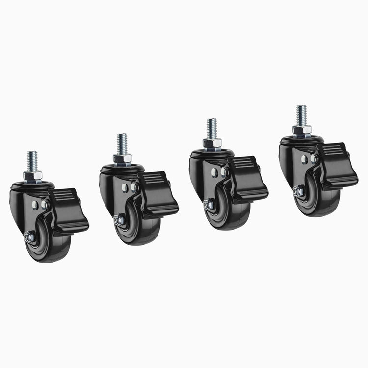Lockable Casters for Office Desks Set of Five Threaded Stem Industrial