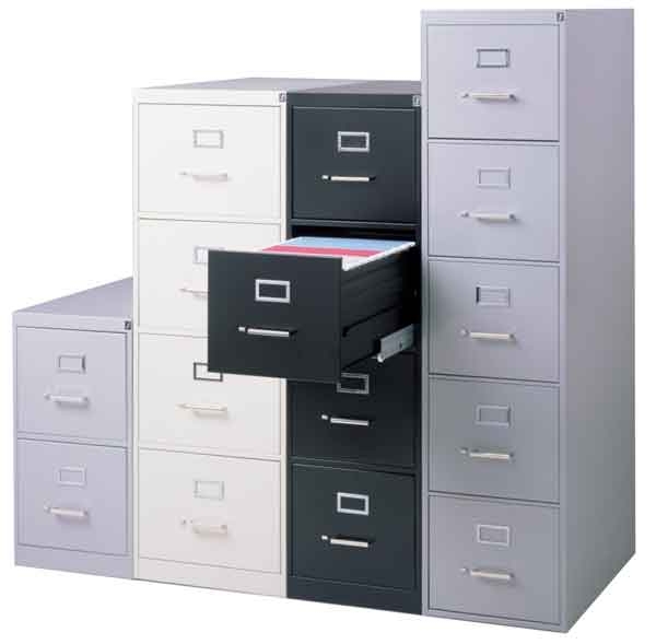 Lockable Putty Vertical File Cabinet, 4-Drawer Metal Office Storage with Recessed Handles