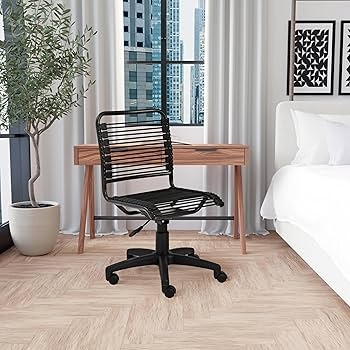 Low Back Armless Task Chair with Matte Frame and Bungees