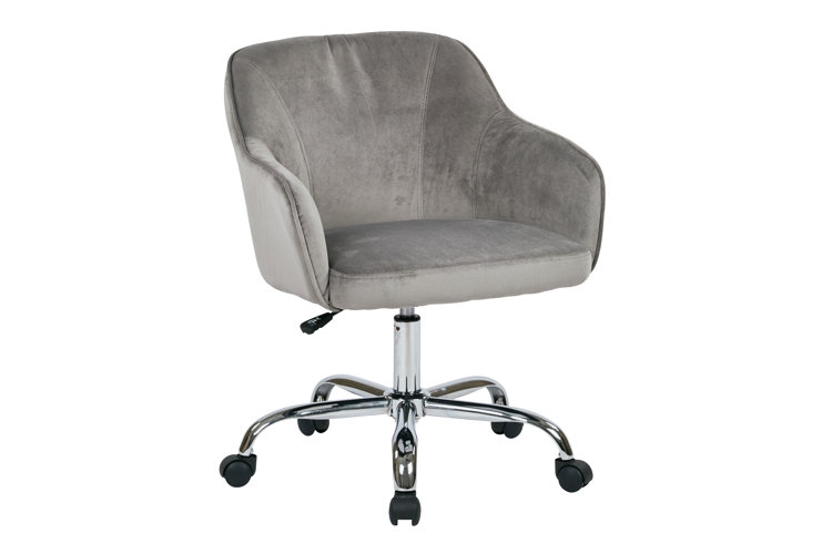 Low Back Office Chair with Cream Upholstery and Wood Shell
