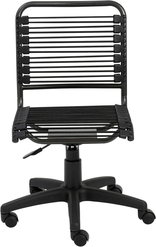 Low Back Office Chair with Matte Finish Frame and Bungee Seat