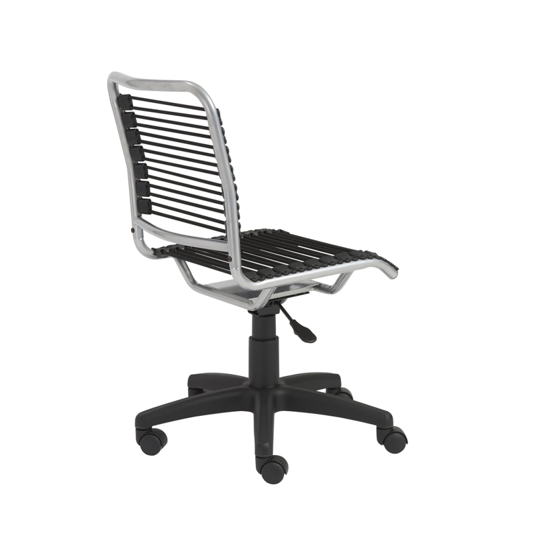 Low Back Task Chair featuring Brushed Aluminum Frame and Cords