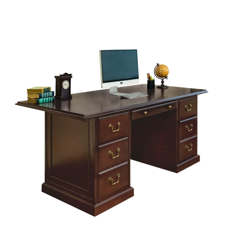 Mahogany Executive Desk with Recessed Modesty Panel