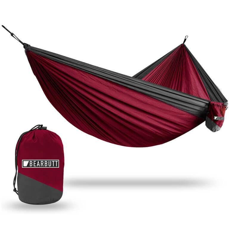 Maroon Charcoal Double Hammock Tree Straps Forest Adventure Gear
