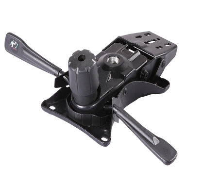 Matte Black Office Chair Mechanism with Dual Adjustment Levers and Plate