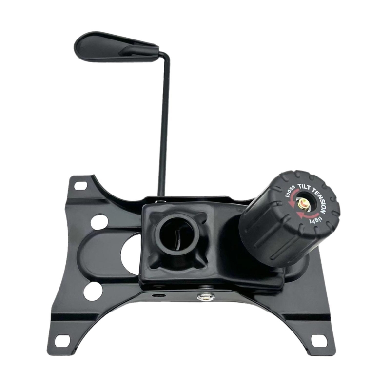 Matte Black Office Chair Tilt Mechanism with Adjustment Lever and Knob