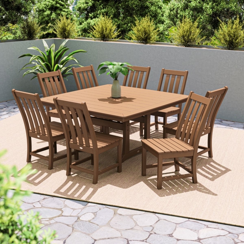 Matte Black Outdoor Dining Set with Architectural Slatting Modern Patio