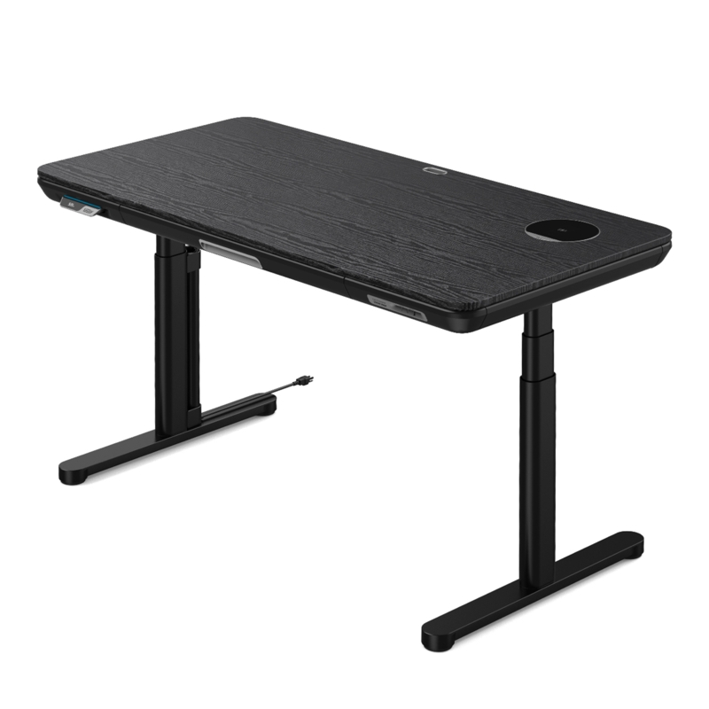 Matte Black Standing Desk Modern Home Office Slat Wall