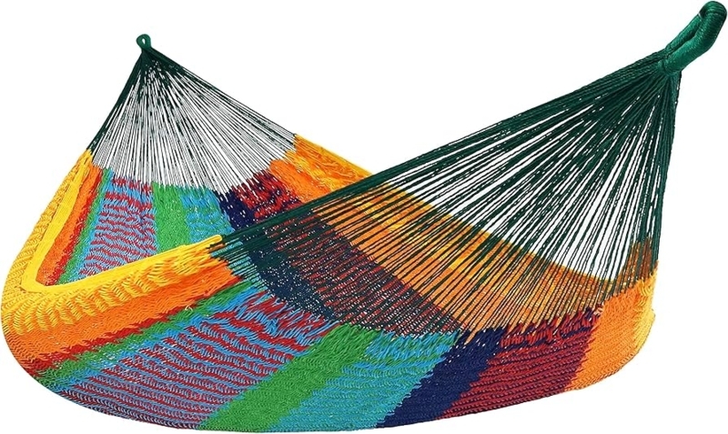Mayan Style Hammock with Thick Cord Weave, XXL size for Backyard