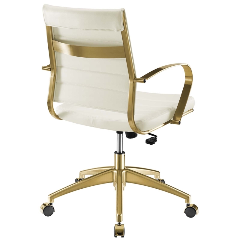 Mid-Back Office Chair Ribbed Back Loop Arms Sleek Style