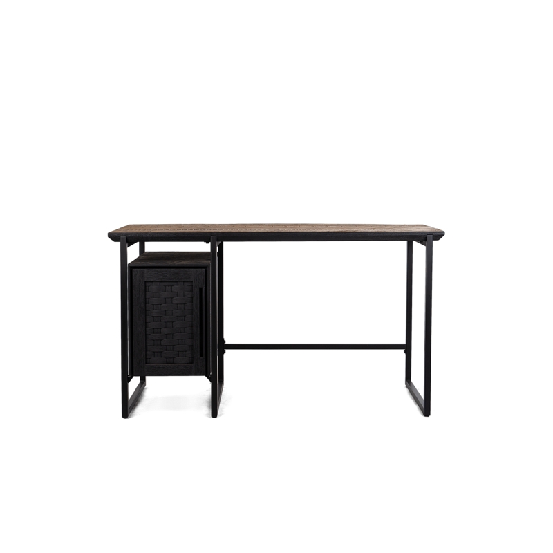 Mid-Century Modern Writing Desk with Two Drawers and Tapered Legs
