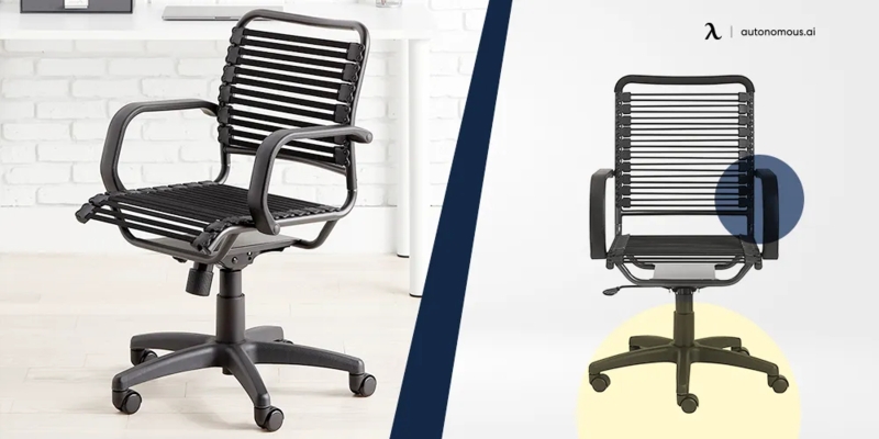 Minimalist Armless Office Chair with Polished Chrome Frame