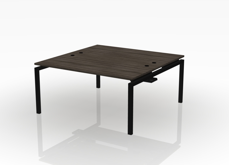 Minimalist Dual Workstation Desk with Fabric Privacy Screen