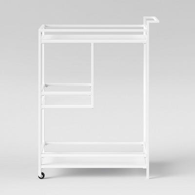 Minimalist Metal Bar Cart with Rounded Silhouette and Handles