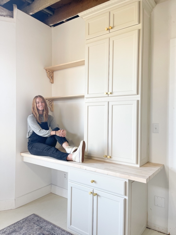 Minimalist Wall To Wall Writing Desk Under Window Placement