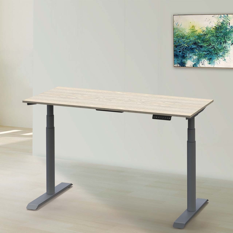 Minimalist White Frame Standing Desk with Adjustable Height