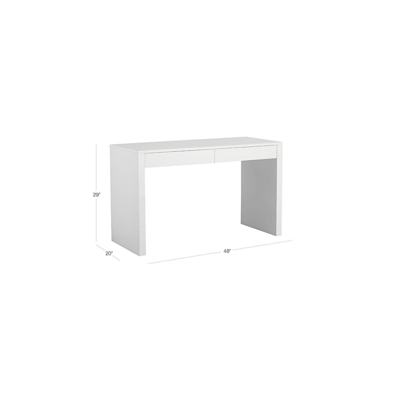 Minimalist Writing Desk in High Gloss Lacquer with Seamless Silhouette