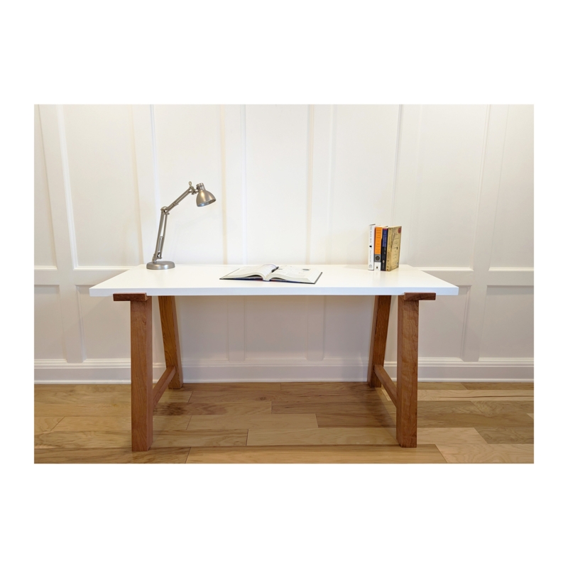 Minimalist Writing Desk with Slim Profile and Tapered Legs