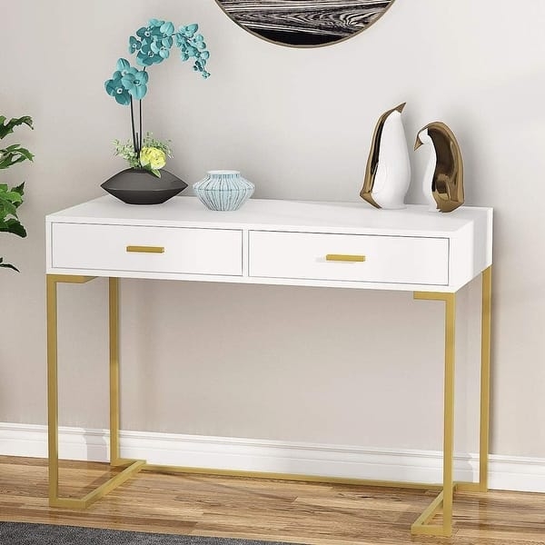 Minimalist Writing Desk with Tapered Wood Legs in Light Finish
