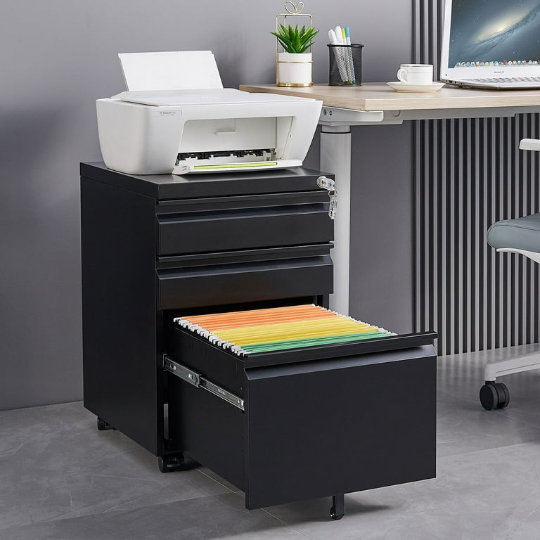 Mobile File Cabinet Five Casters Industrial Rolling Filing Cabinet