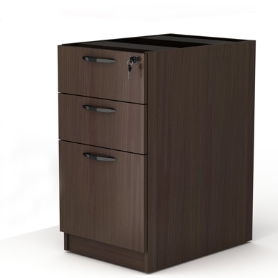 Mobile Filing Cabinet in Light Oak with Black Hardware