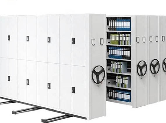 Mobile Shelving Mechanical Crank Industrial Archival Shelving System