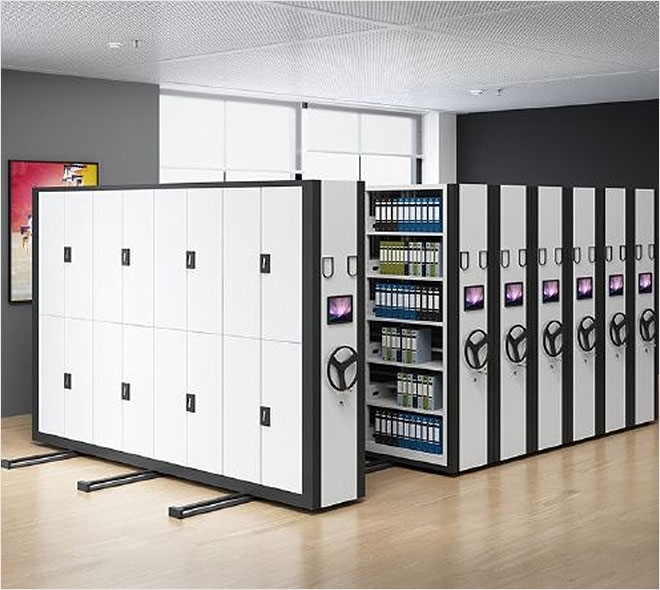 Mobile Shelving System Electronic High Density Filing Solution
