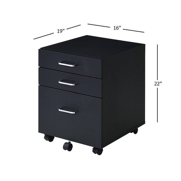 Mobile Two Drawer File Cabinet with Polished Chrome Frame