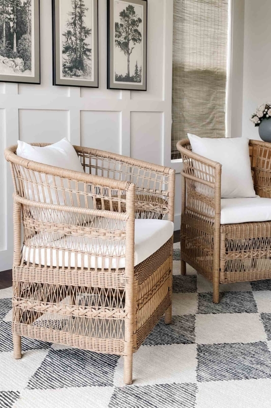 Modern Coastal Woven Barrel Chair Outdoor Conversation Set