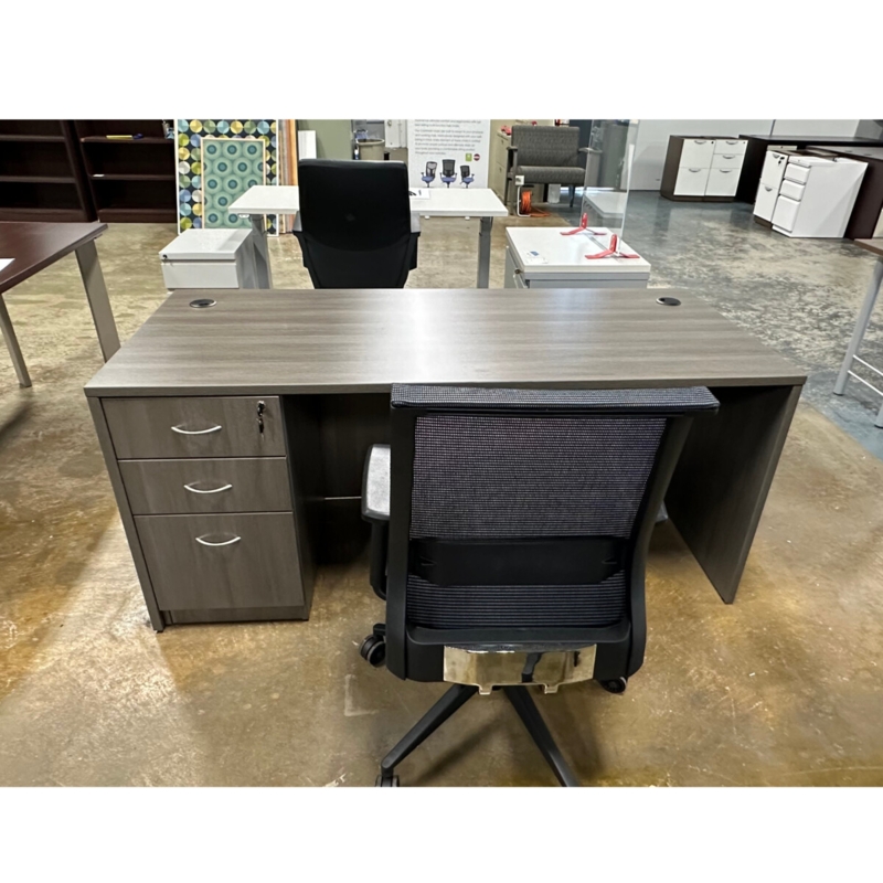 Modern Executive Desk with Integrated Storage Pedestal and File Drawer