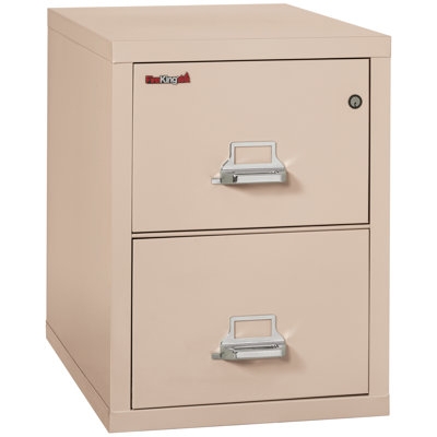 Modern Glam Two Drawer Cabinet with Textured Cream Finish