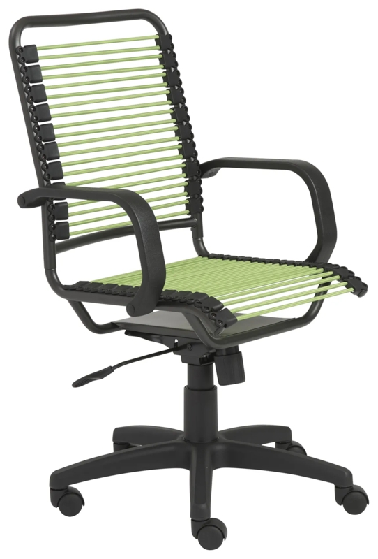 Modern Industrial Task Chair with Vibrant Bungee Cords and Arms