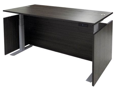 Modern Standing Desk with Height-Adjustable T-Frame and Modesty Panel